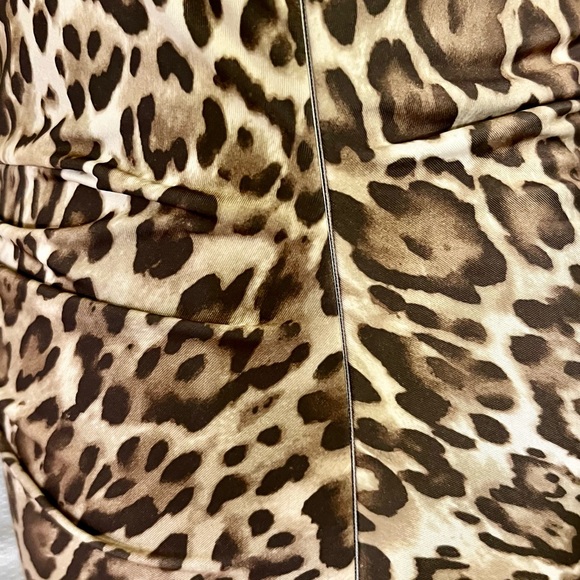 🔥WAYF Leopard woman’s Dress-Small-long sleeves Stretch With Ruched Waist NWOT - Picture 7 of 9